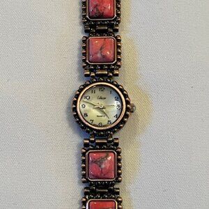 COLLEZIO | Women's Quartz Watch Pink Stone Accents-NEW Battery